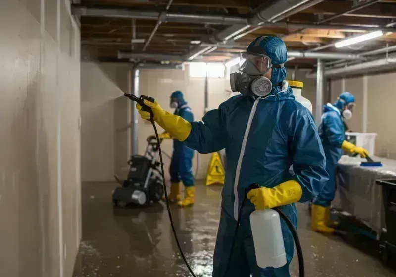 Basement Sanitization and Antimicrobial Treatment process in Groton, CT