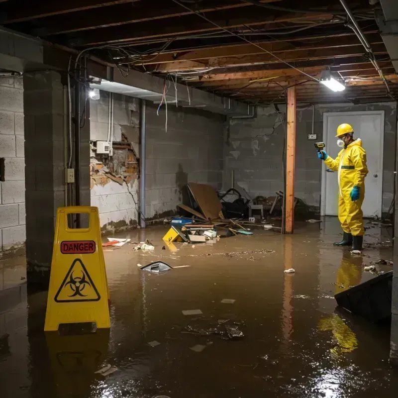 Flooded Basement Electrical Hazard in Groton, CT Property